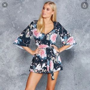 Blackmilk KOSON FLOWERS KIMONO PLAYSUIT - LIMITED